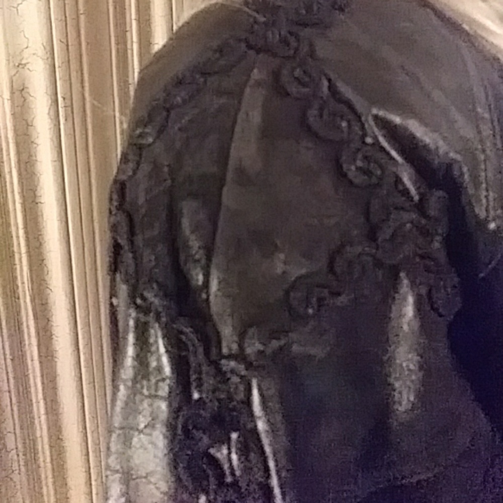 SALE Black leather car coat. - Picture 3 of 8